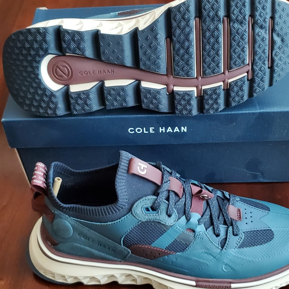Cole Haan Men's Teal and Burgundy Sneakers